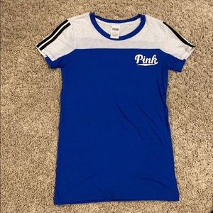 Blue and gray PINK t-shirt
